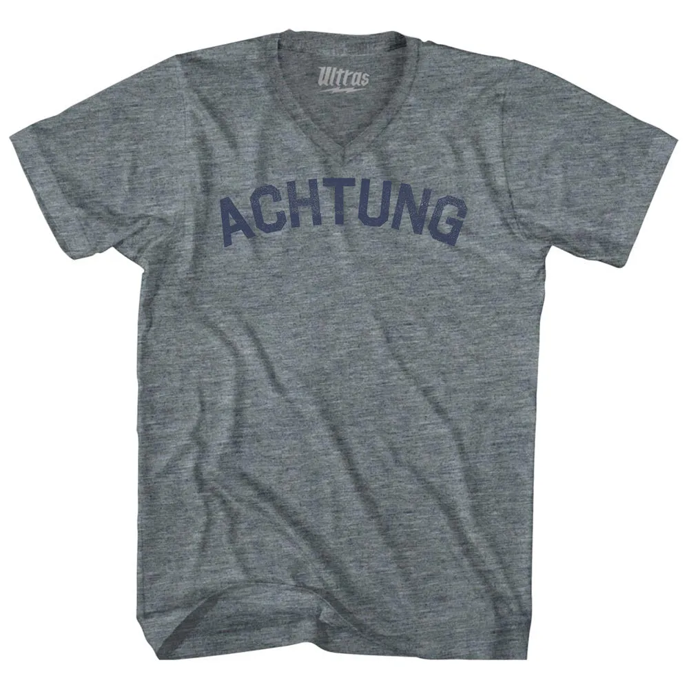 Achtung Tri-Blend V-neck Womens Junior Cut T-shirt