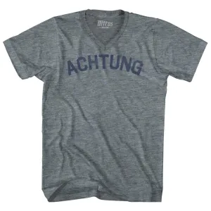 Achtung Tri-Blend V-neck Womens Junior Cut T-shirt