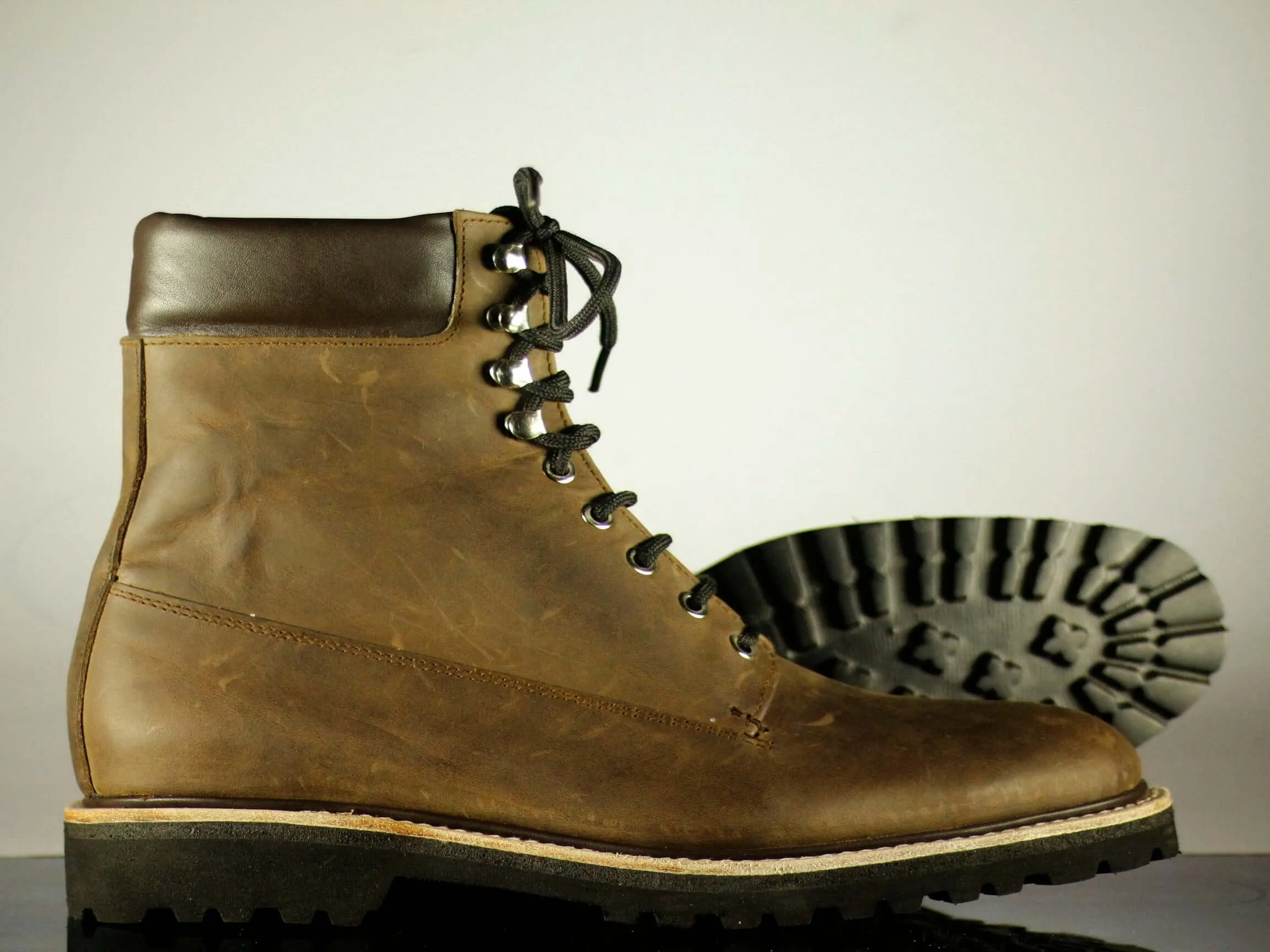 Ankle Brown Chukka Vintage Lace Up Leather Boots
