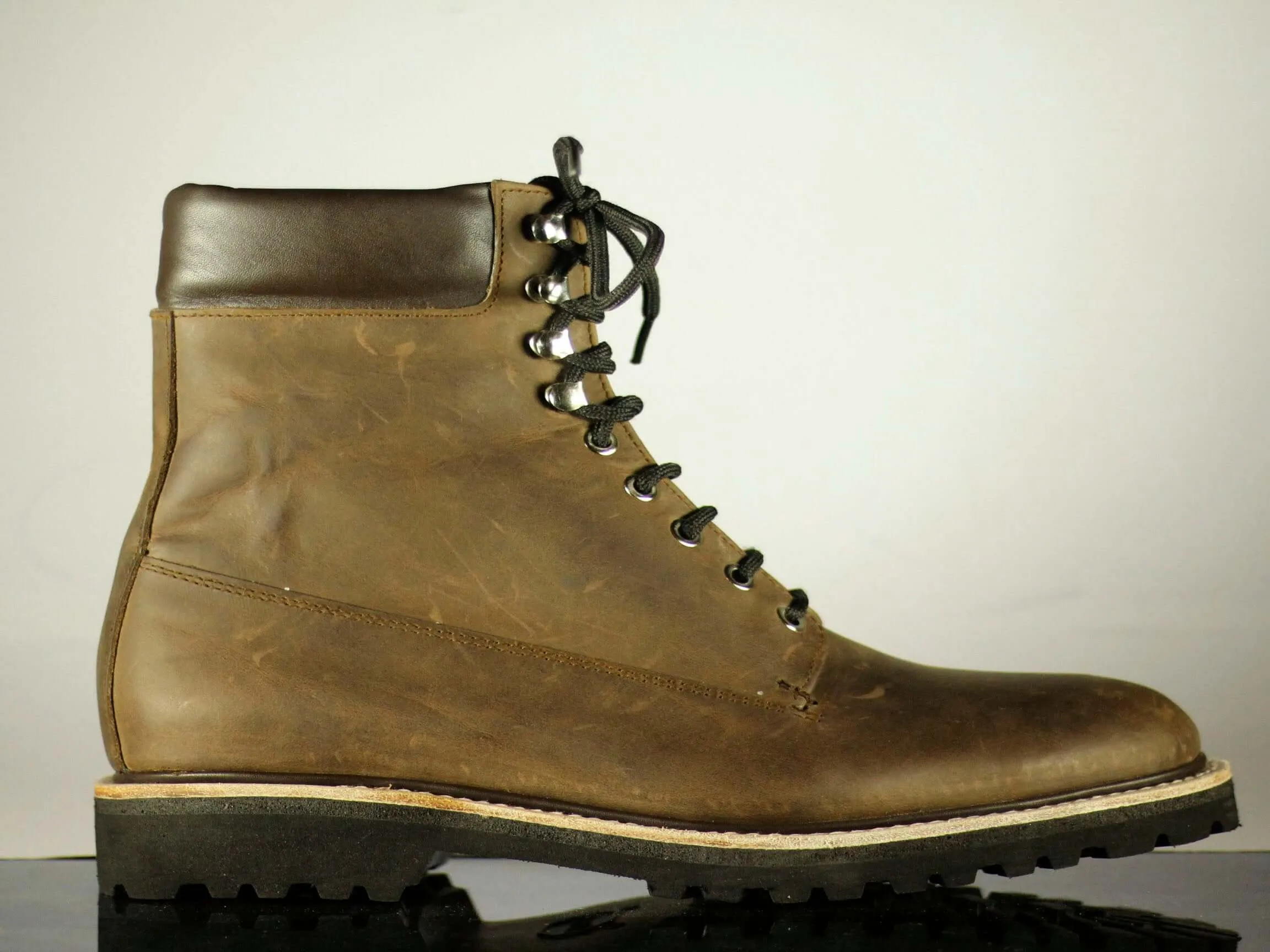 Ankle Brown Chukka Vintage Lace Up Leather Boots