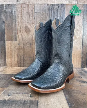 CAIMAN NECK BLACK | MEN SQUARE TOE BOOTS