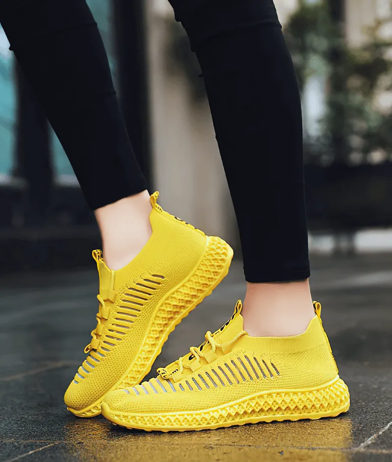 Casual Lace-Up Flat Bottom Shoes For Women / Mesh Breathable Sneakers - SF0265