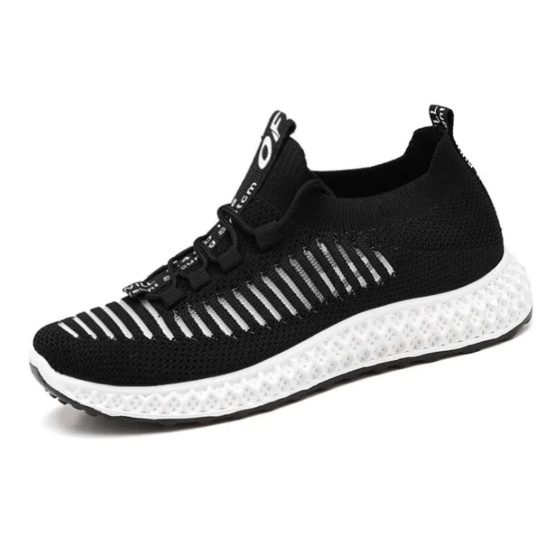 Casual Lace-Up Flat Bottom Shoes For Women / Mesh Breathable Sneakers - SF0265