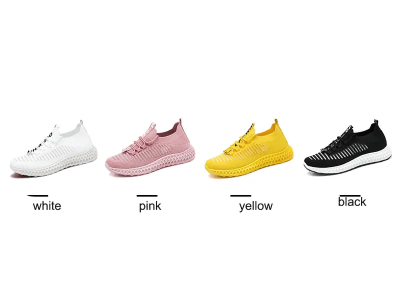 Casual Lace-Up Flat Bottom Shoes For Women / Mesh Breathable Sneakers - SF0265