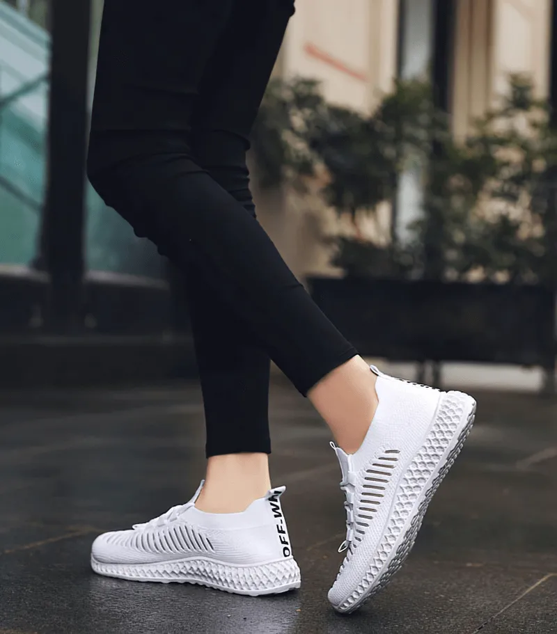 Casual Lace-Up Flat Bottom Shoes For Women / Mesh Breathable Sneakers - SF0265