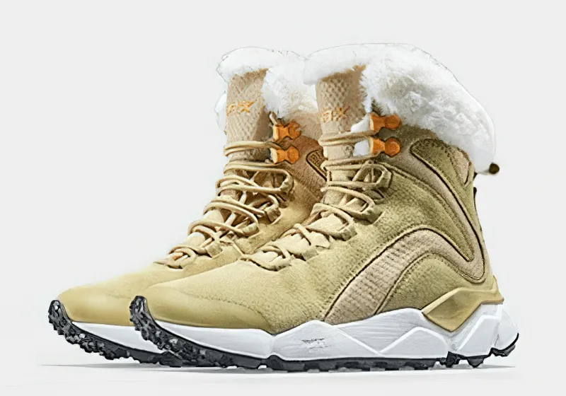 Casual Lace-Up Leather Boots with Fur / Female Warm Snow Boots - SF0287