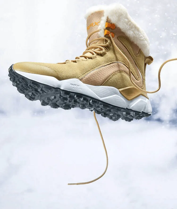 Casual Lace-Up Leather Boots with Fur / Female Warm Snow Boots - SF0287