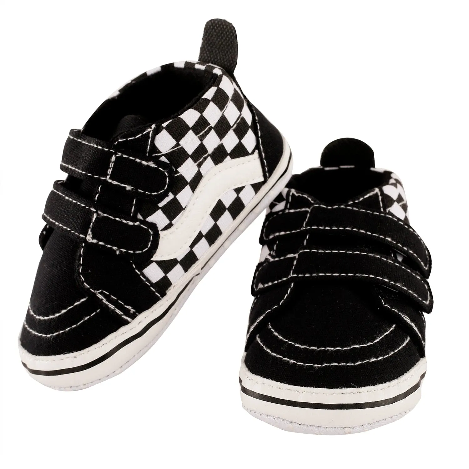 Chequered Black Casual Booties