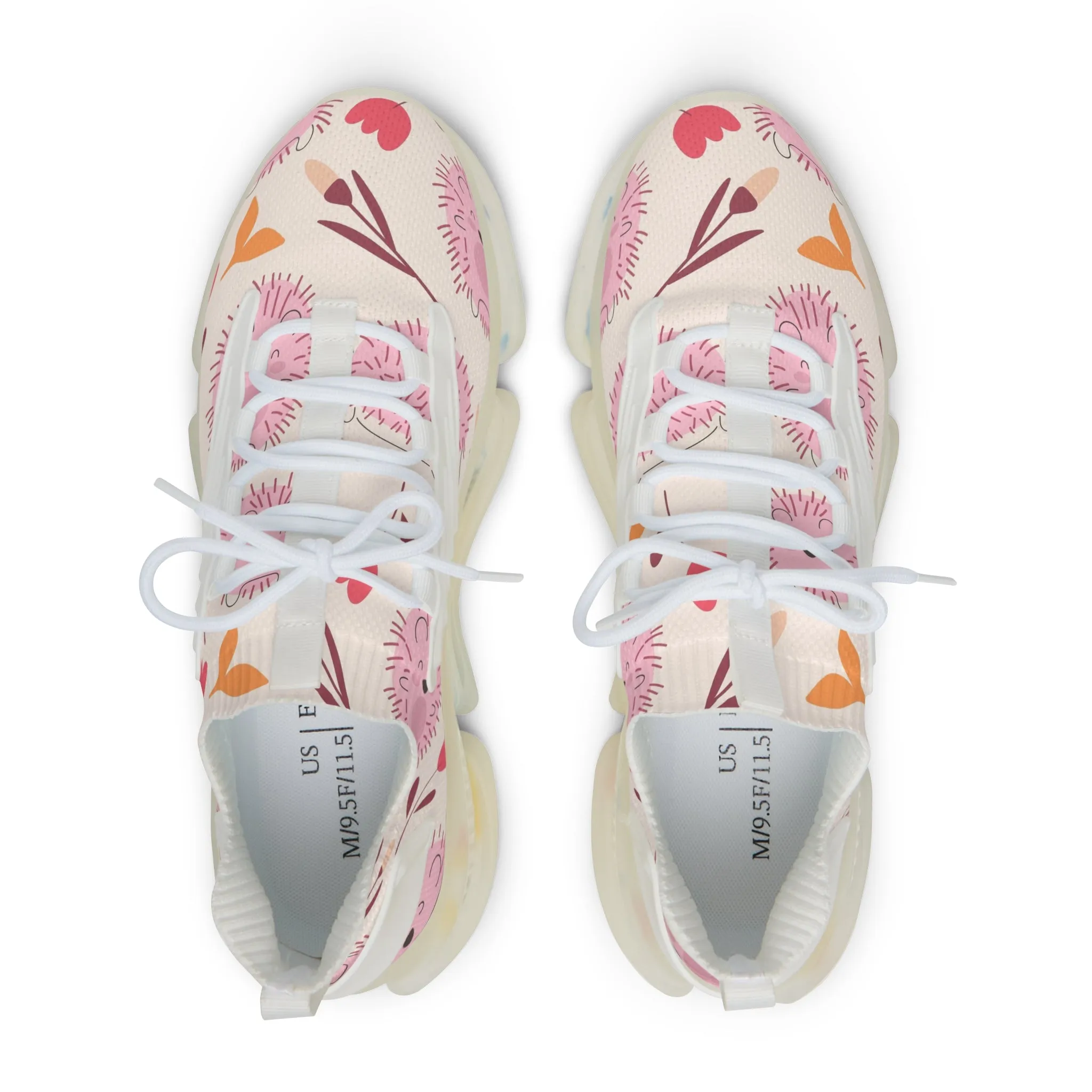 Cute Pink Hedgehog Men's Mesh Sneakers