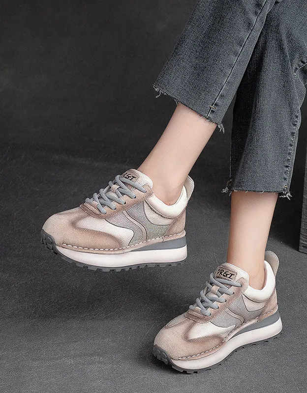 Diamond Decor Lace-up Casual Sneakers for Women