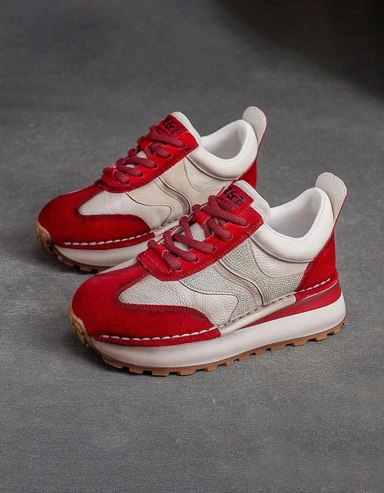 Diamond Decor Lace-up Casual Sneakers for Women
