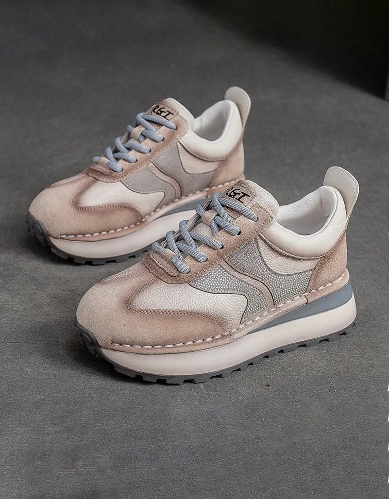 Diamond Decor Lace-up Casual Sneakers for Women