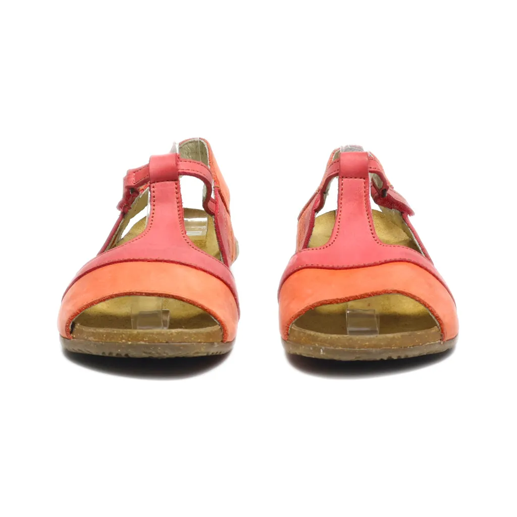El Naturalista Flat Sandals Leather Pink Colour For Women