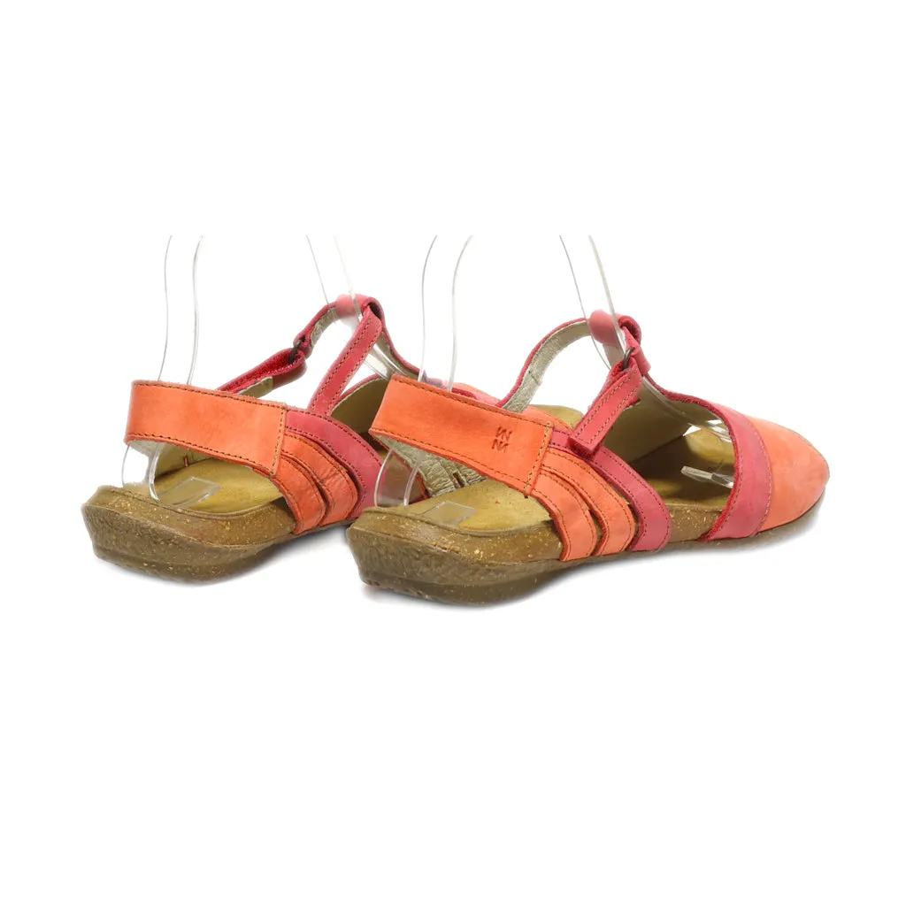 El Naturalista Flat Sandals Leather Pink Colour For Women