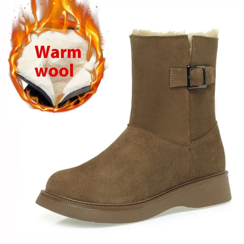 Fashion Velvet Padded Thick Snow Boots For Women