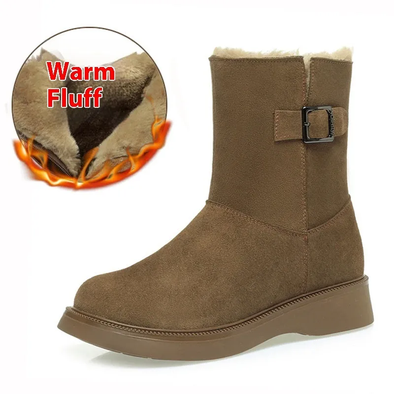 Fashion Velvet Padded Thick Snow Boots For Women