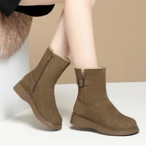 Fashion Velvet Padded Thick Snow Boots For Women