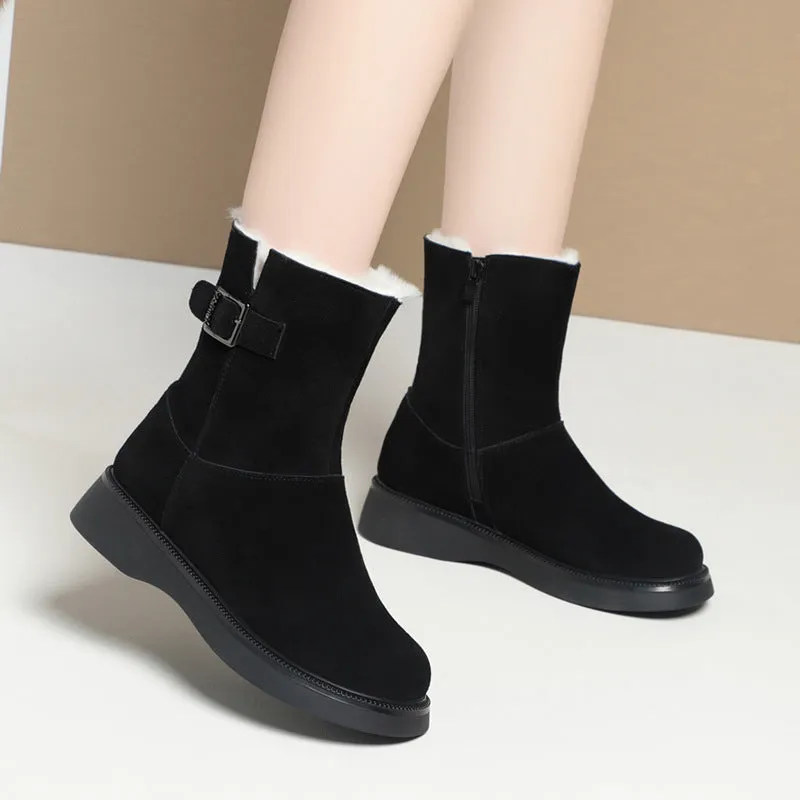 Fashion Velvet Padded Thick Snow Boots For Women