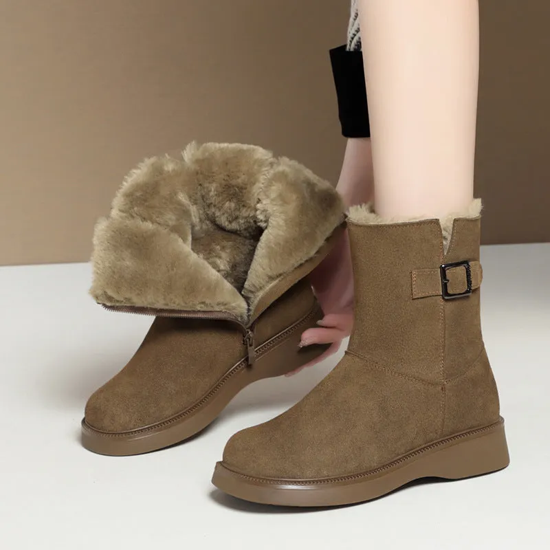 Fashion Velvet Padded Thick Snow Boots For Women