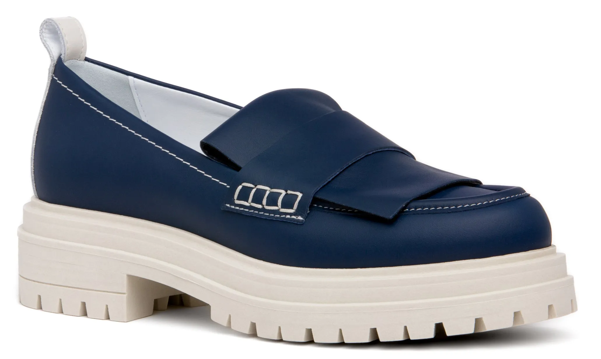 Federica Sky Blue Leather Loafer