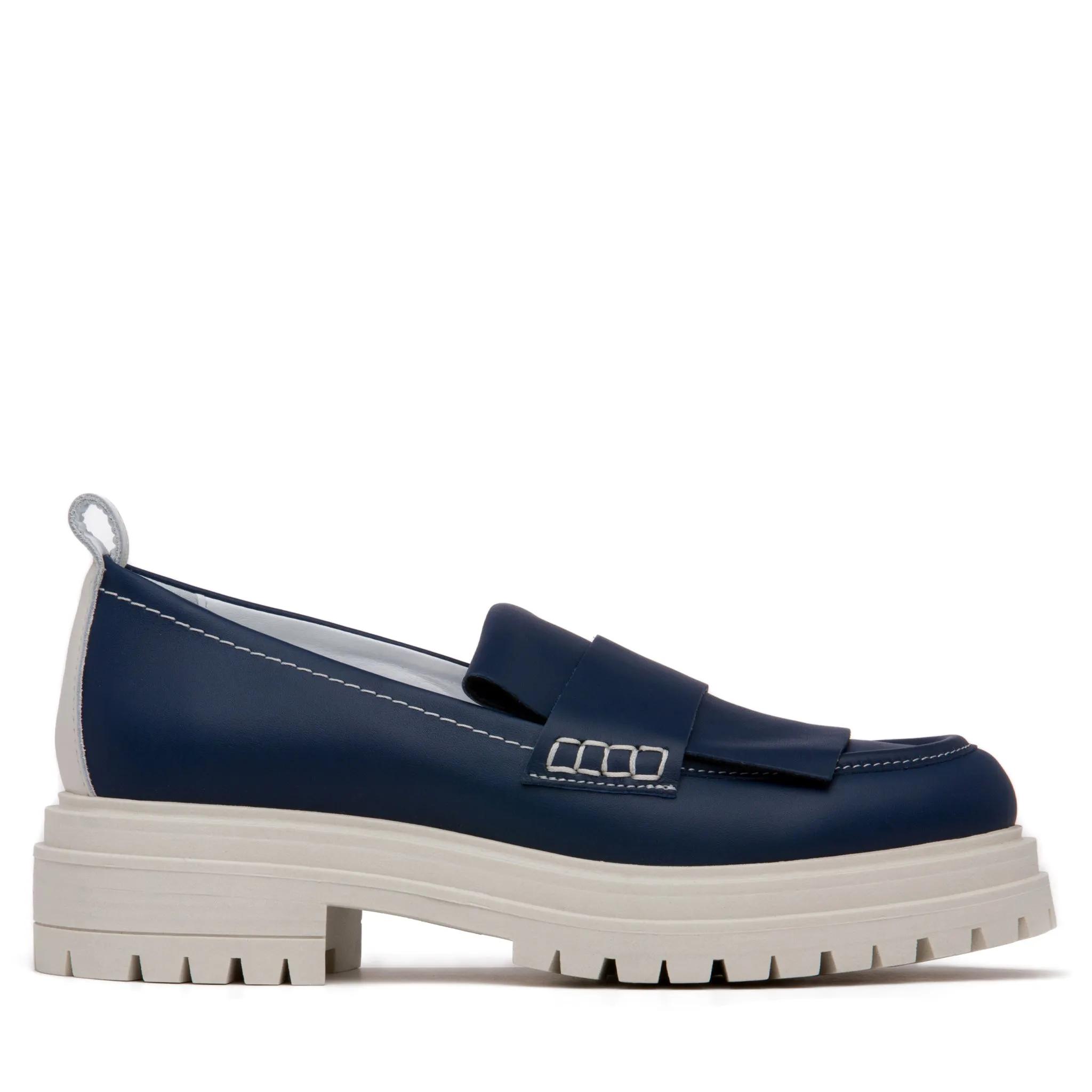 Federica Sky Blue Leather Loafer