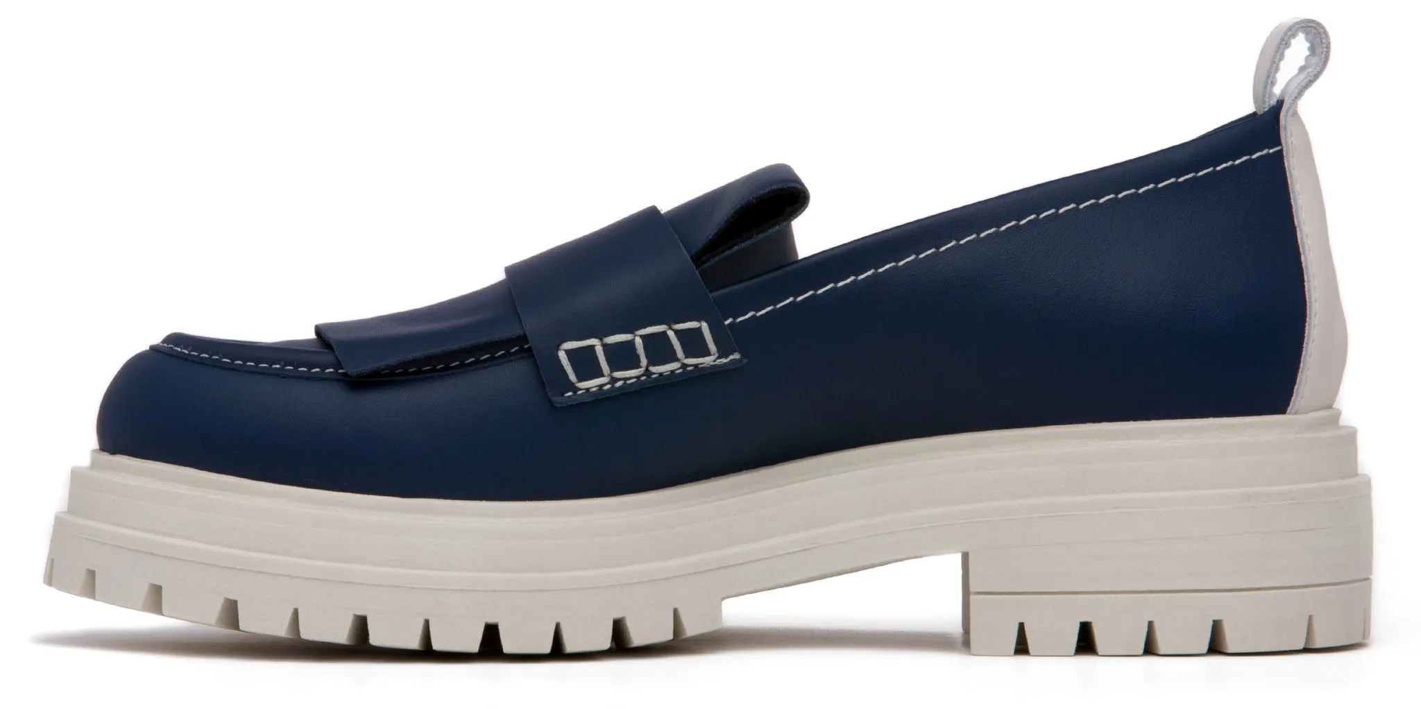 Federica Sky Blue Leather Loafer