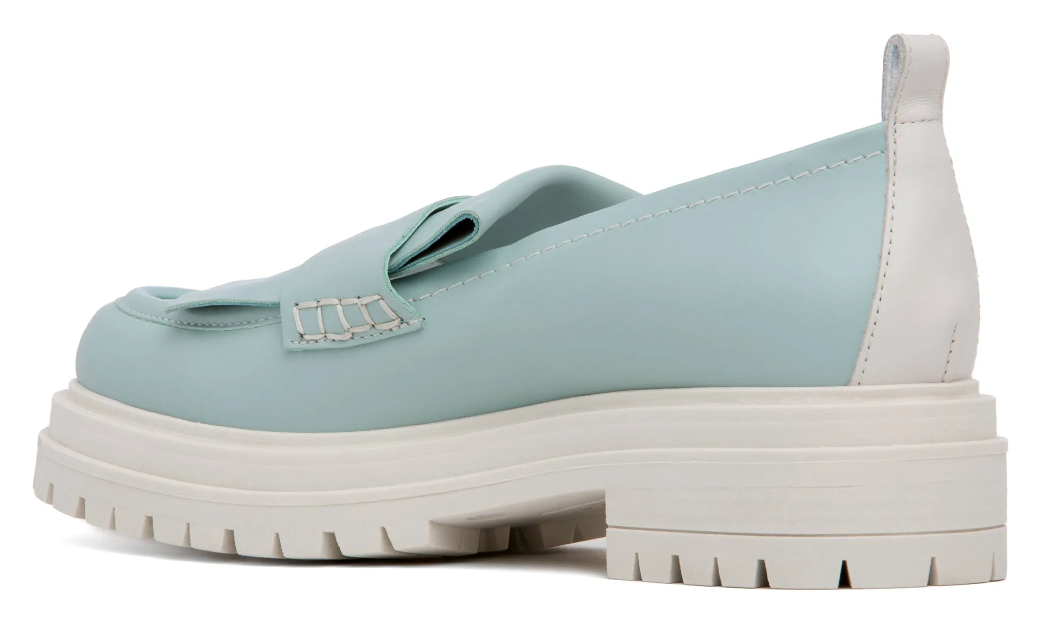 Federica Sky Blue Leather Loafer