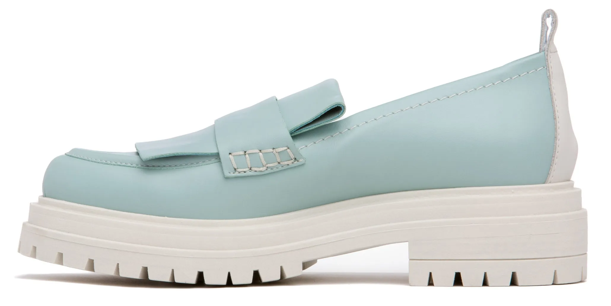 Federica Sky Blue Leather Loafer