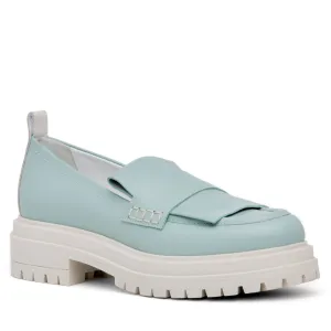 Federica Sky Blue Leather Loafer