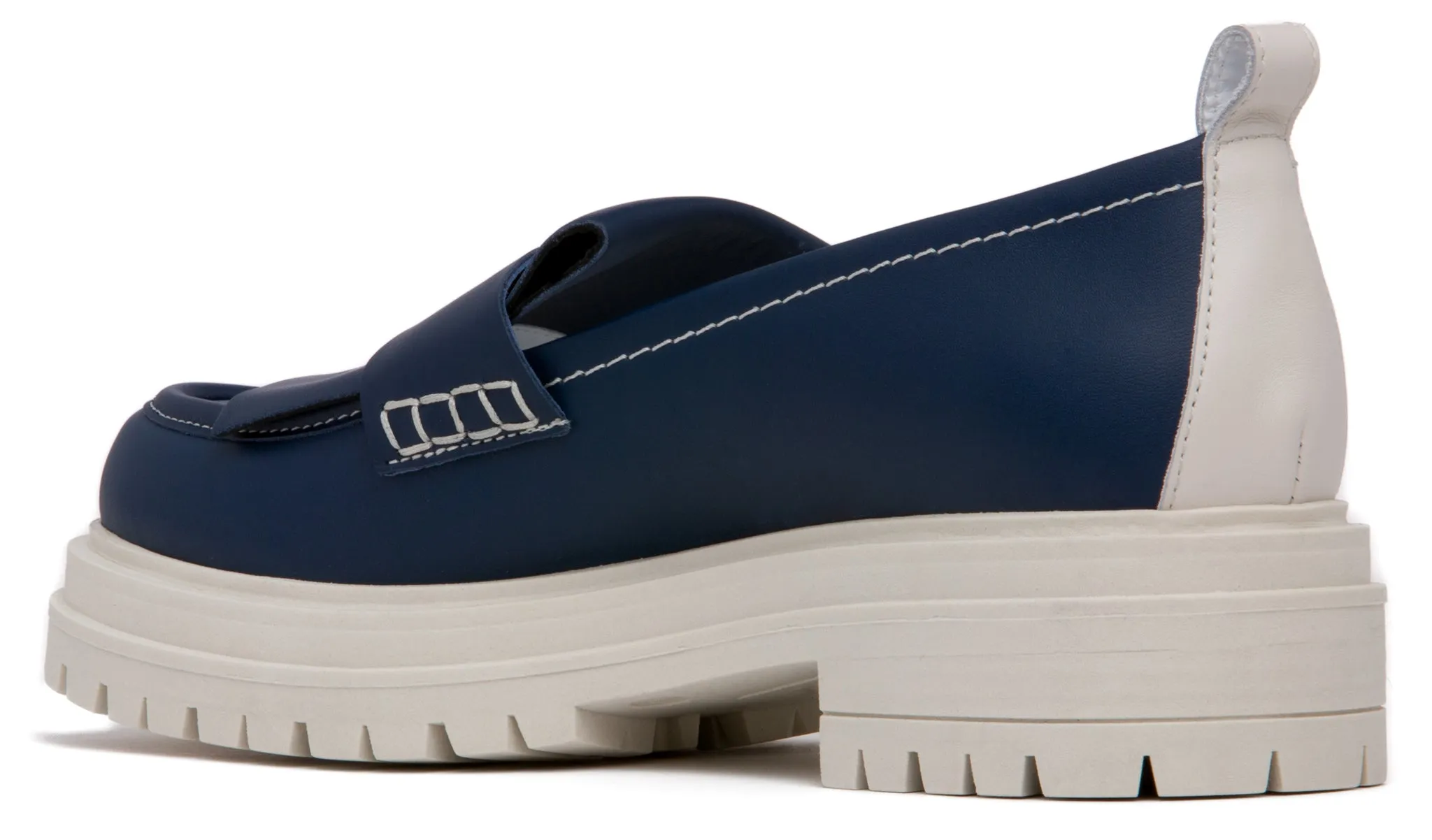 Federica Sky Blue Leather Loafer