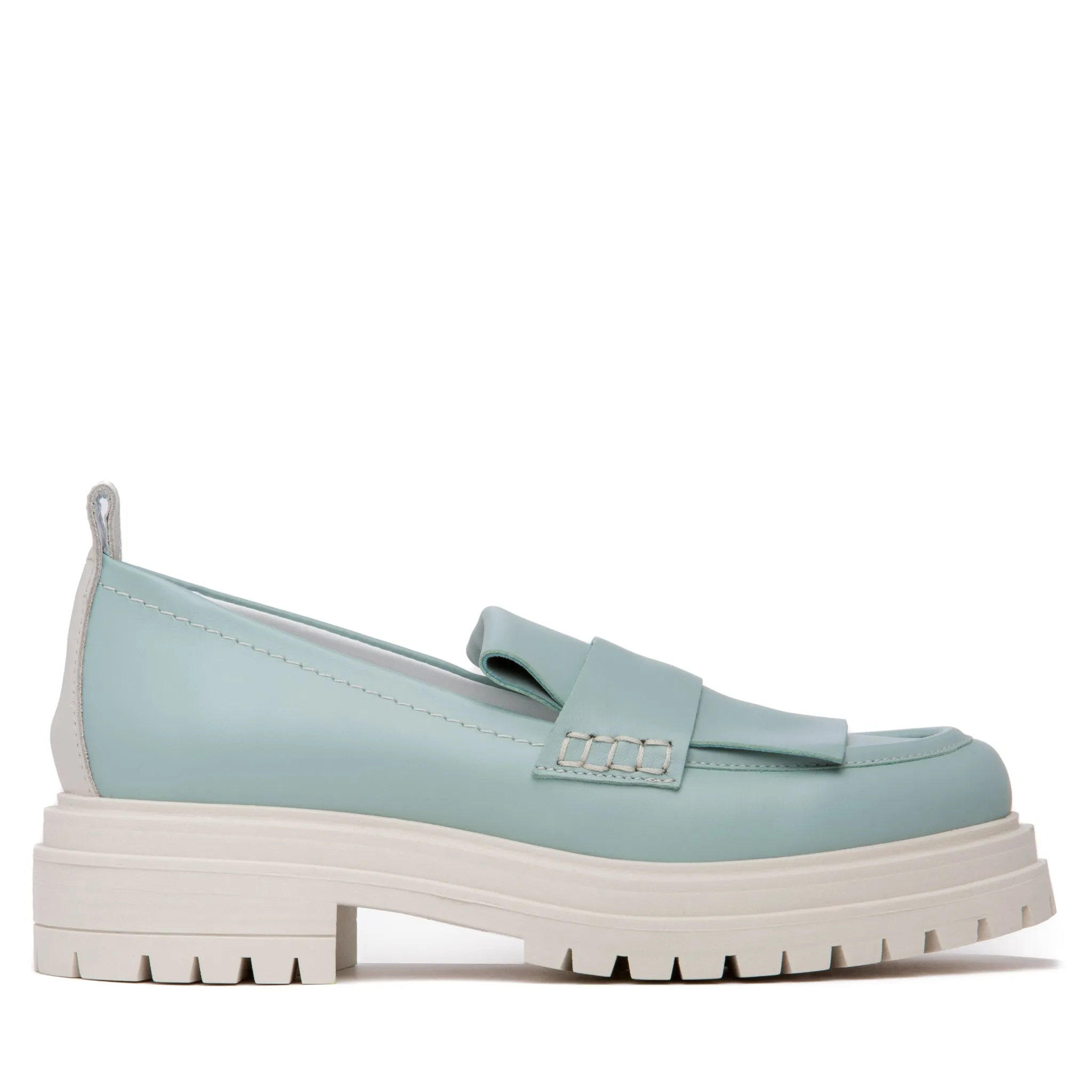 Federica Sky Blue Leather Loafer
