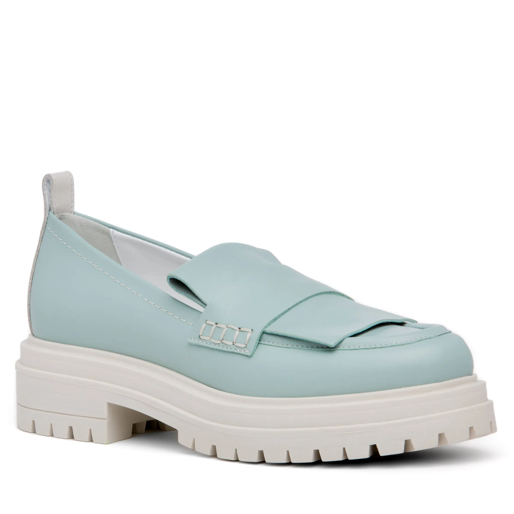 Federica Sky Blue Leather Loafer