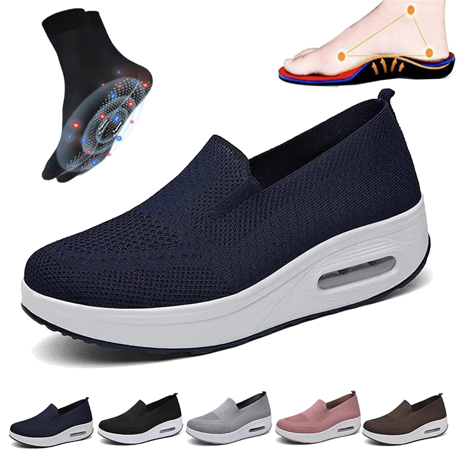 Fitsshoes Women's Orthopedic Sneakers, Easyfrot Orthopedic Sneakers, Orthopedic Slip on Sneakers for Women