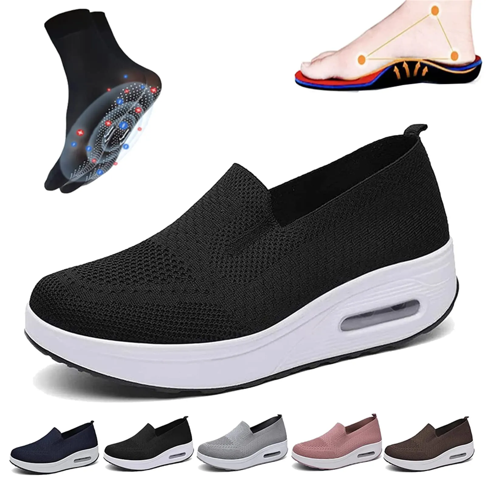 Fitsshoes Women's Orthopedic Sneakers, Easyfrot Orthopedic Sneakers, Orthopedic Slip on Sneakers for Women