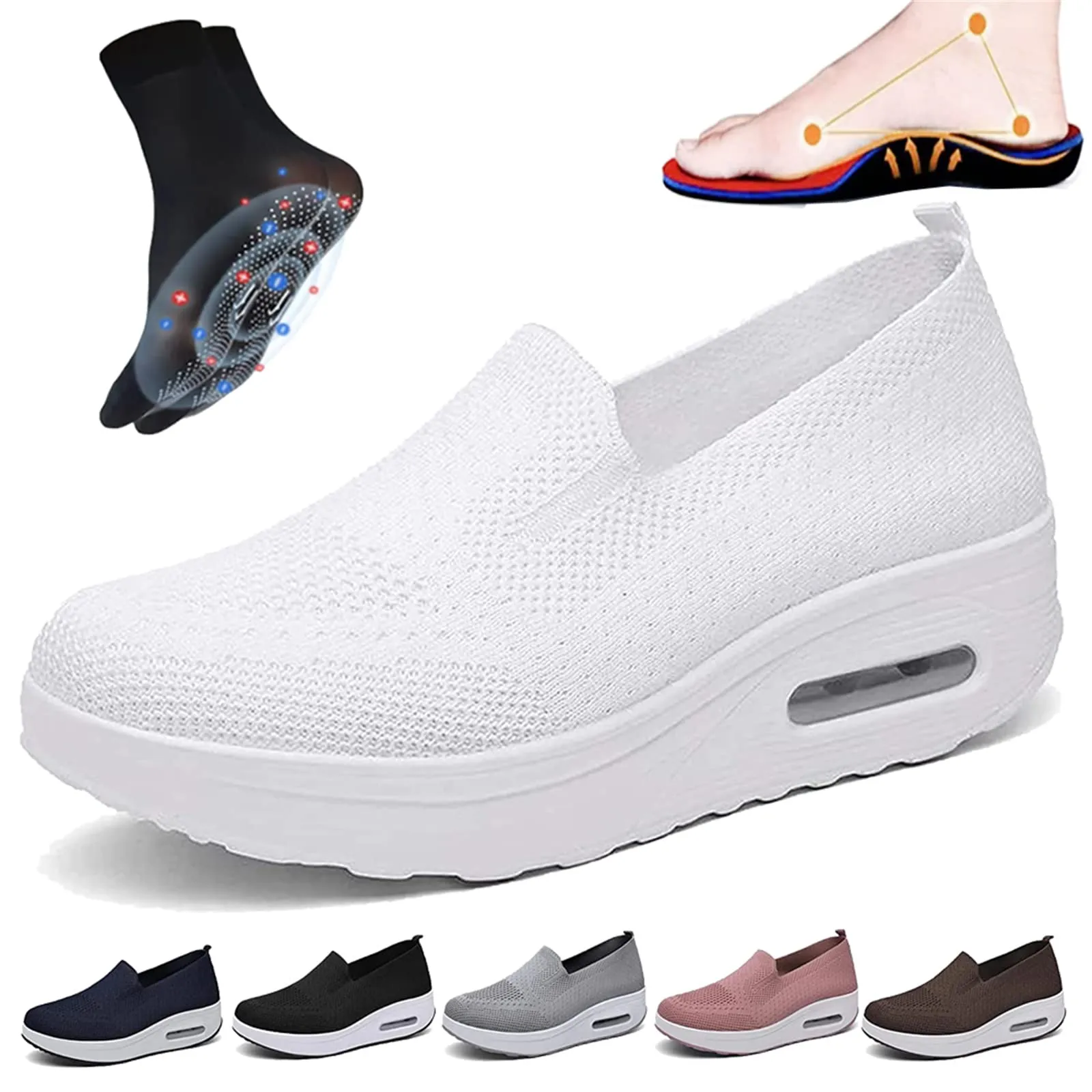 Fitsshoes Women's Orthopedic Sneakers, Easyfrot Orthopedic Sneakers, Orthopedic Slip on Sneakers for Women