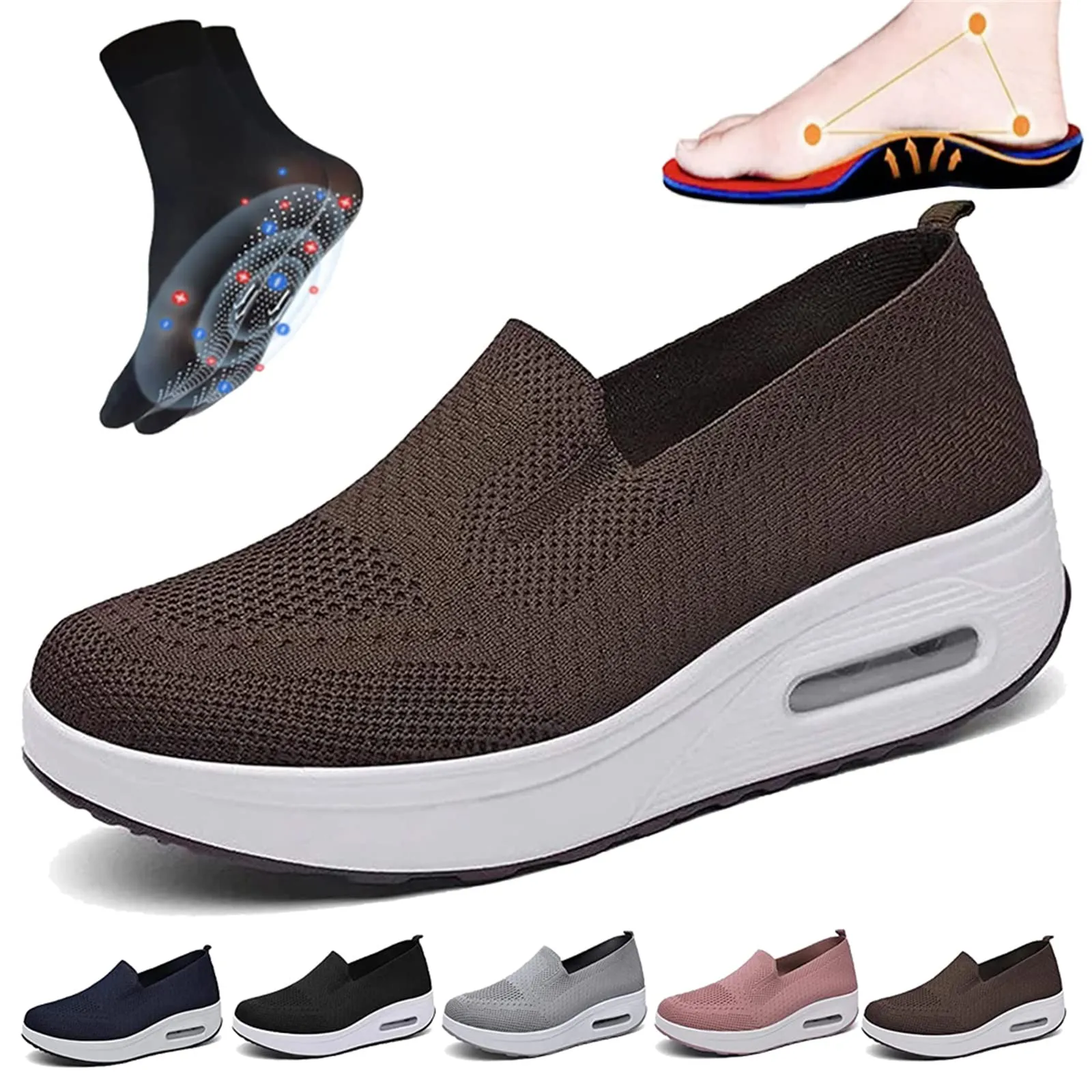 Fitsshoes Women's Orthopedic Sneakers, Easyfrot Orthopedic Sneakers, Orthopedic Slip on Sneakers for Women