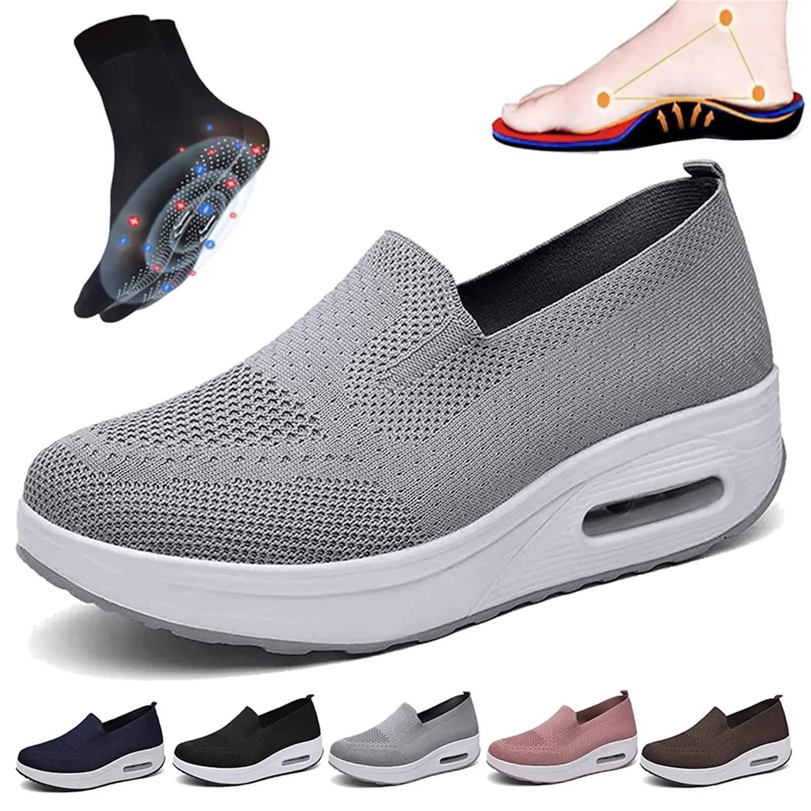 Fitsshoes Women's Orthopedic Sneakers, Easyfrot Orthopedic Sneakers, Orthopedic Slip on Sneakers for Women