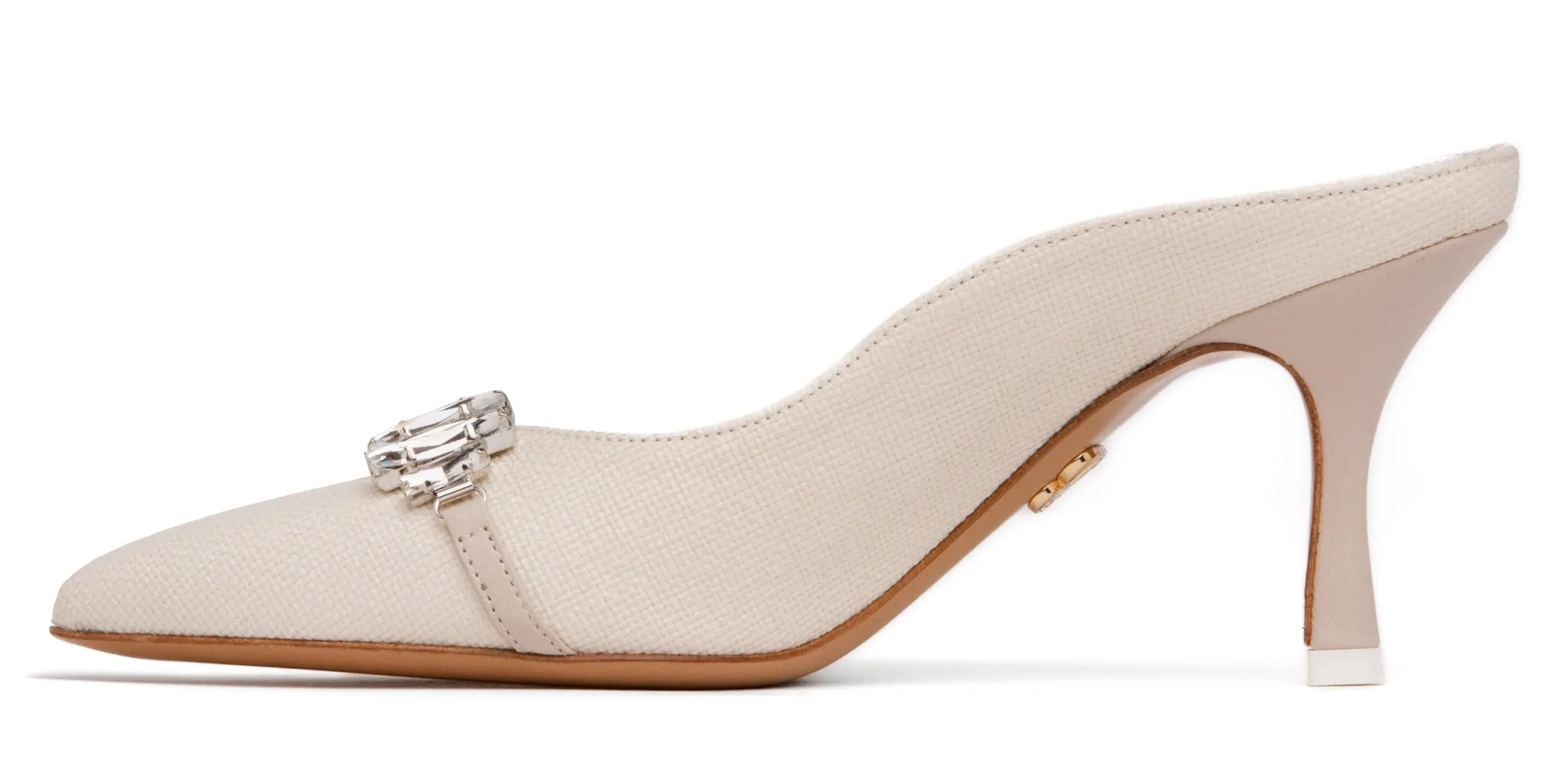 Graziela Off-White Canvas Mule