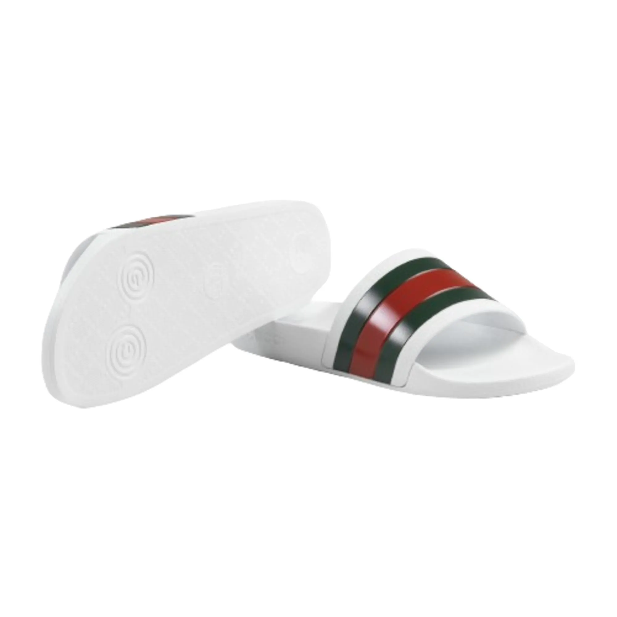 Gucci Men's Web Rubber Slide Sandals