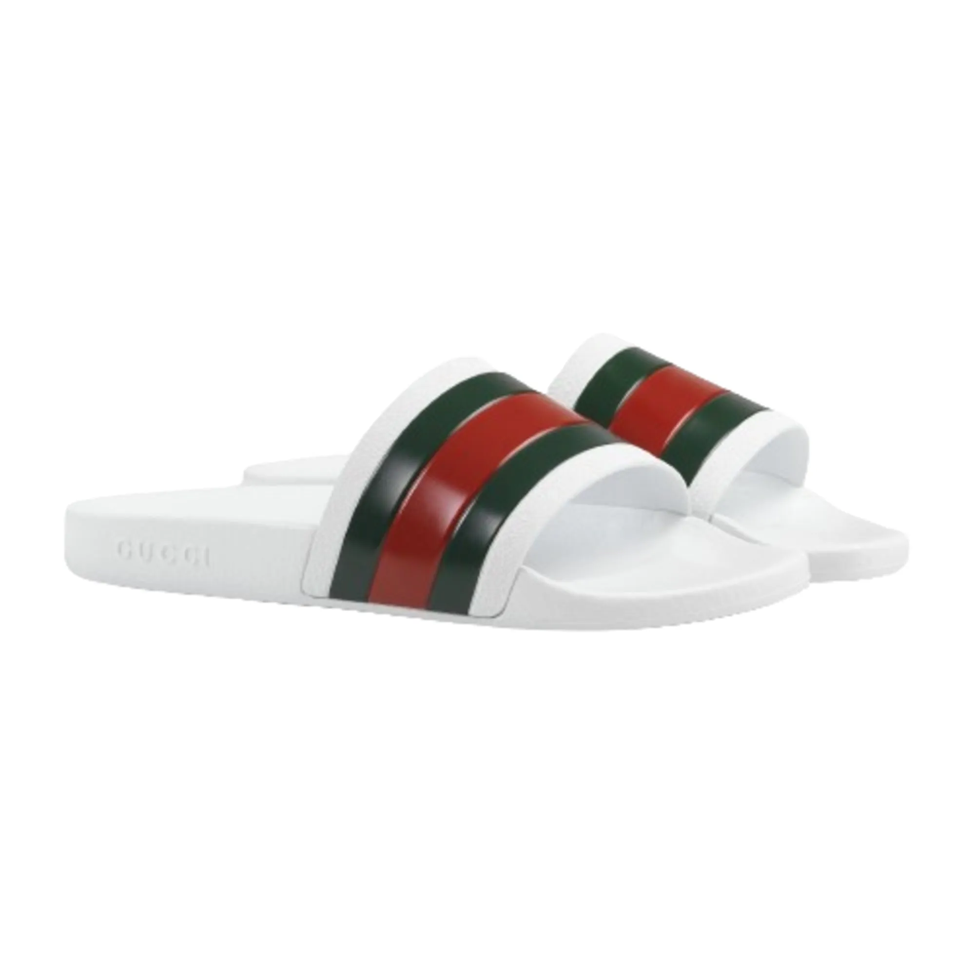 Gucci Men's Web Rubber Slide Sandals