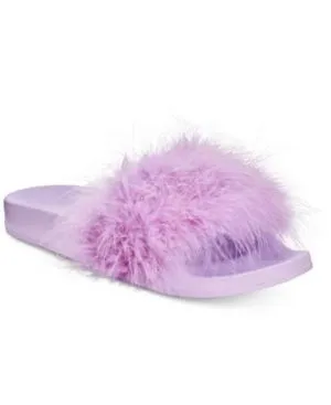 INC International Concepts Women’s Faux-Marabou Slide Slippers, XL