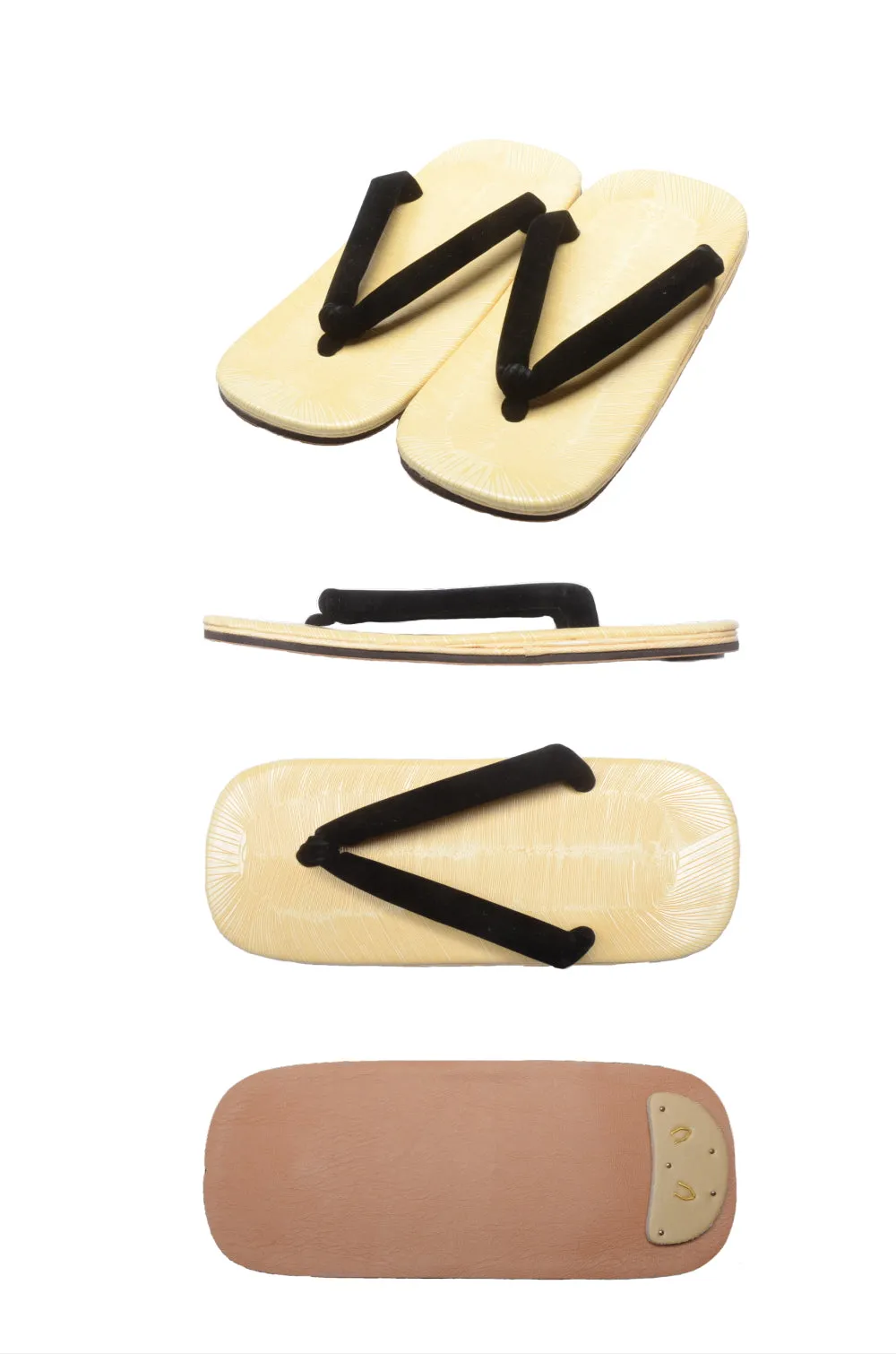 Men obi belt and Setta  sandals set : Brown