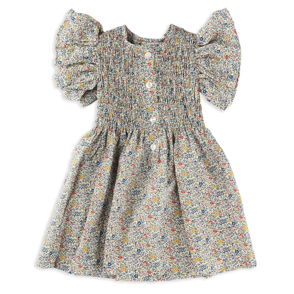 Navy Fall Liberty Smocked Dress
