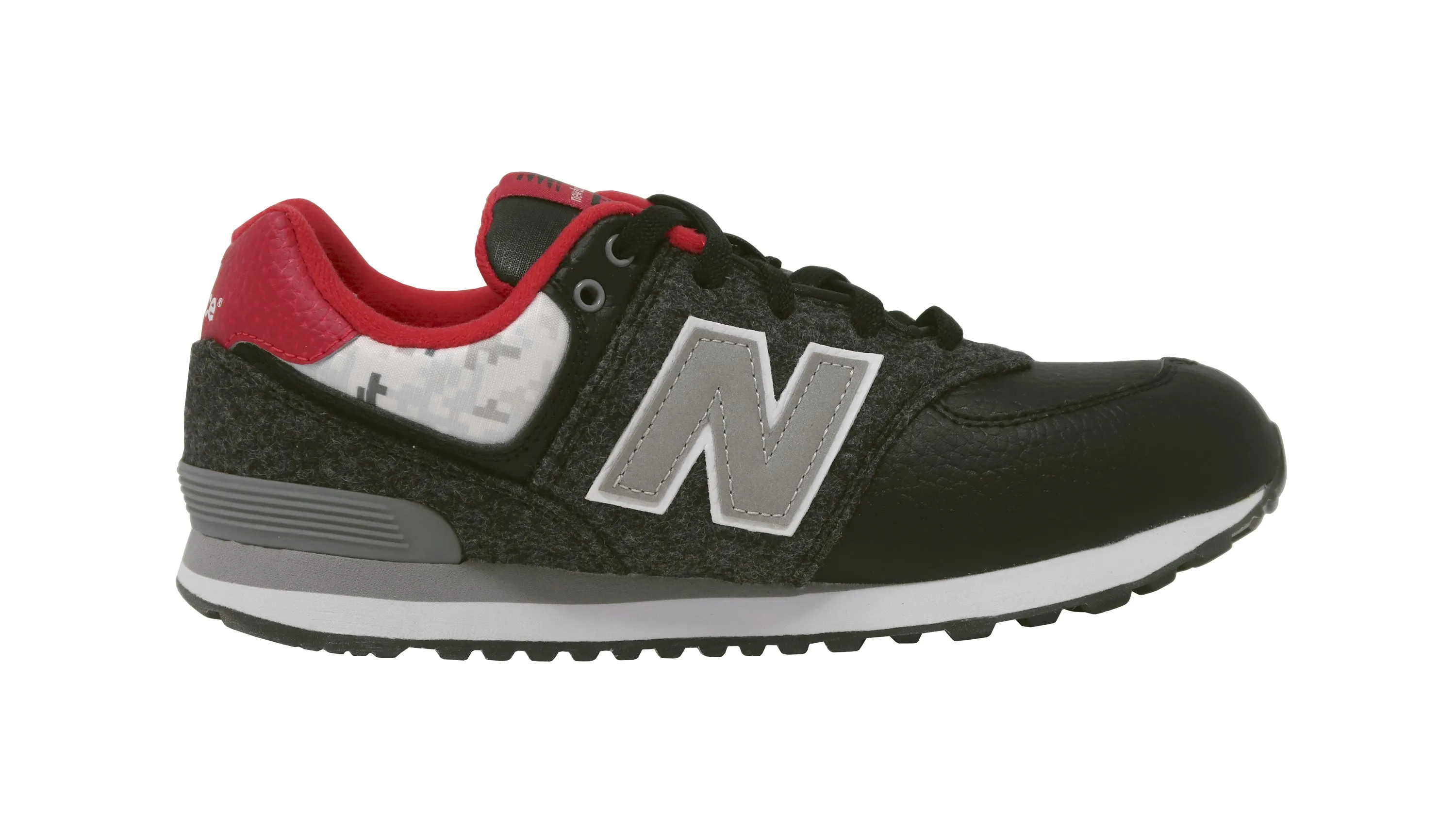 New Balance Big Kids 574 Black/Charcoal Shoes