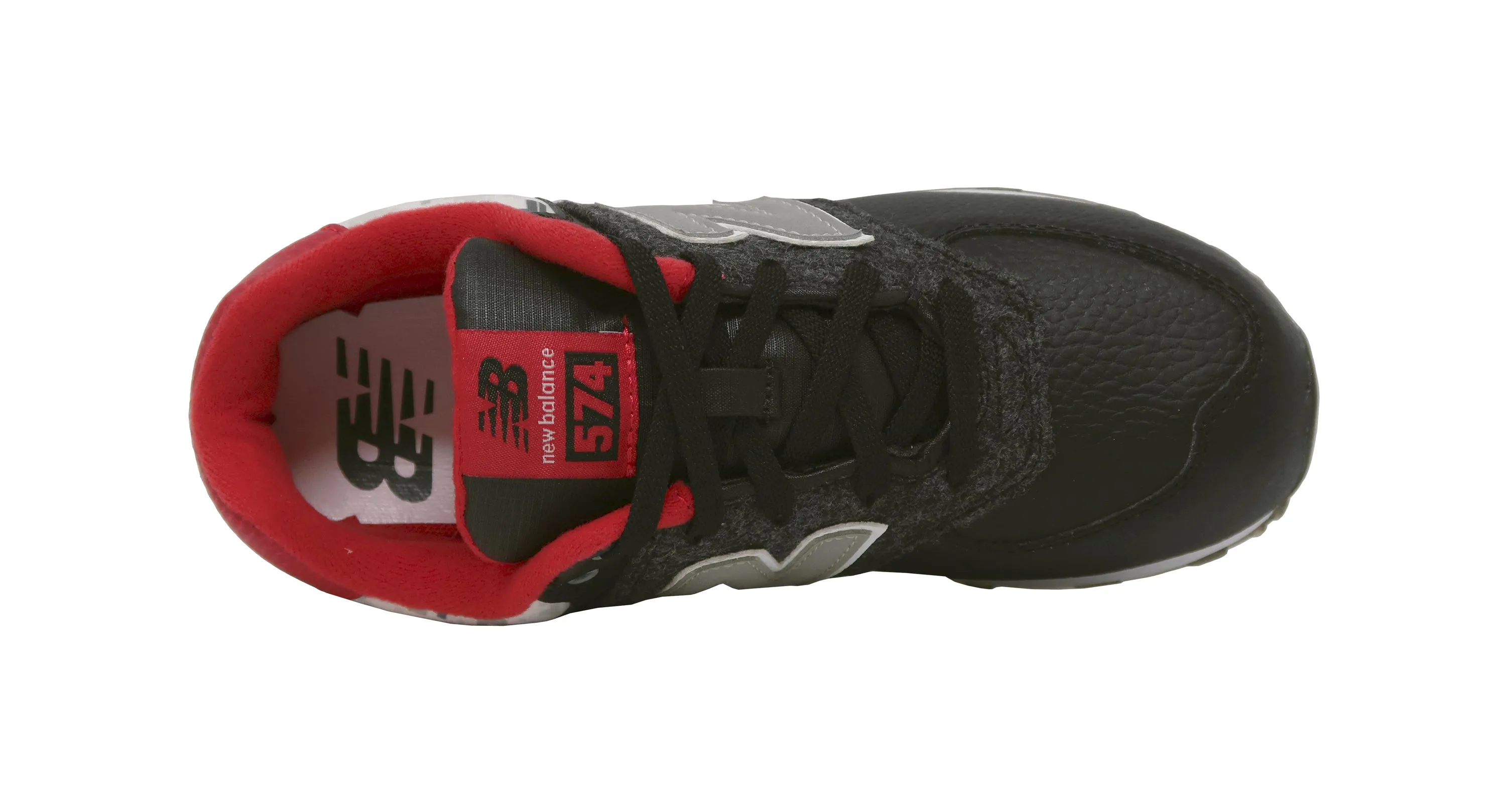 New Balance Big Kids 574 Black/Charcoal Shoes