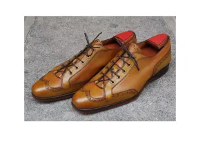 New Designer Lace Up Tan Shoes, Men Causal Denim Shoes Trendy Winter Shoes