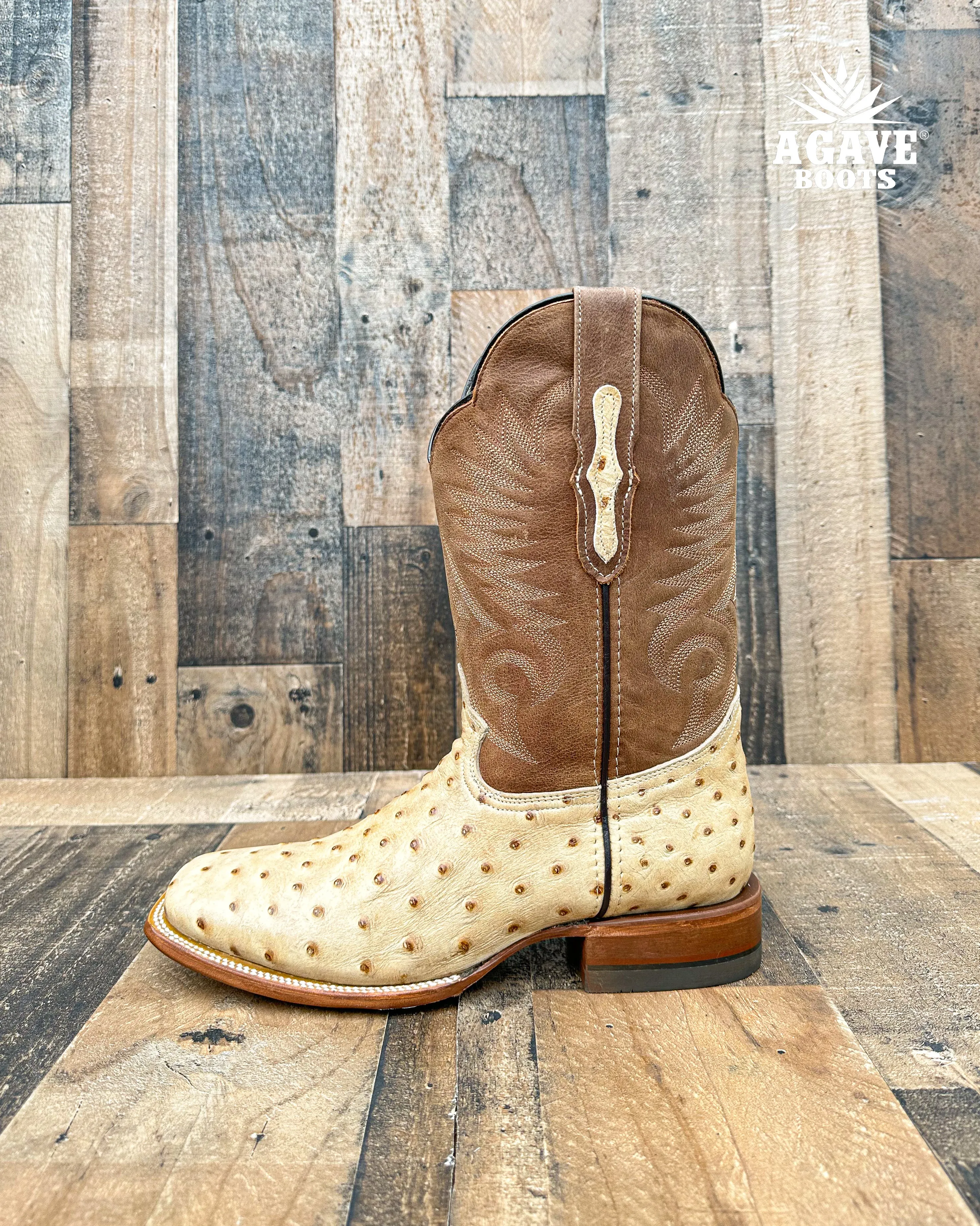 "RANCH" OSTRICH ORIX | MEN SQUARE TOE WESTERN COWBOY BOOTS