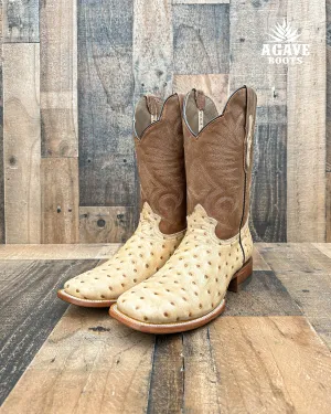 "RANCH" OSTRICH ORIX | MEN SQUARE TOE WESTERN COWBOY BOOTS