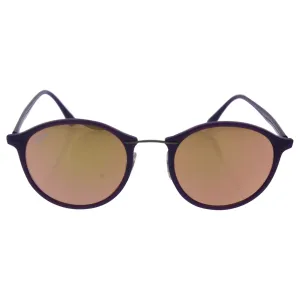Ray-Ban Women's Mirrored Round Sunglasses, Shiny Violet/Brown Pink, One Size