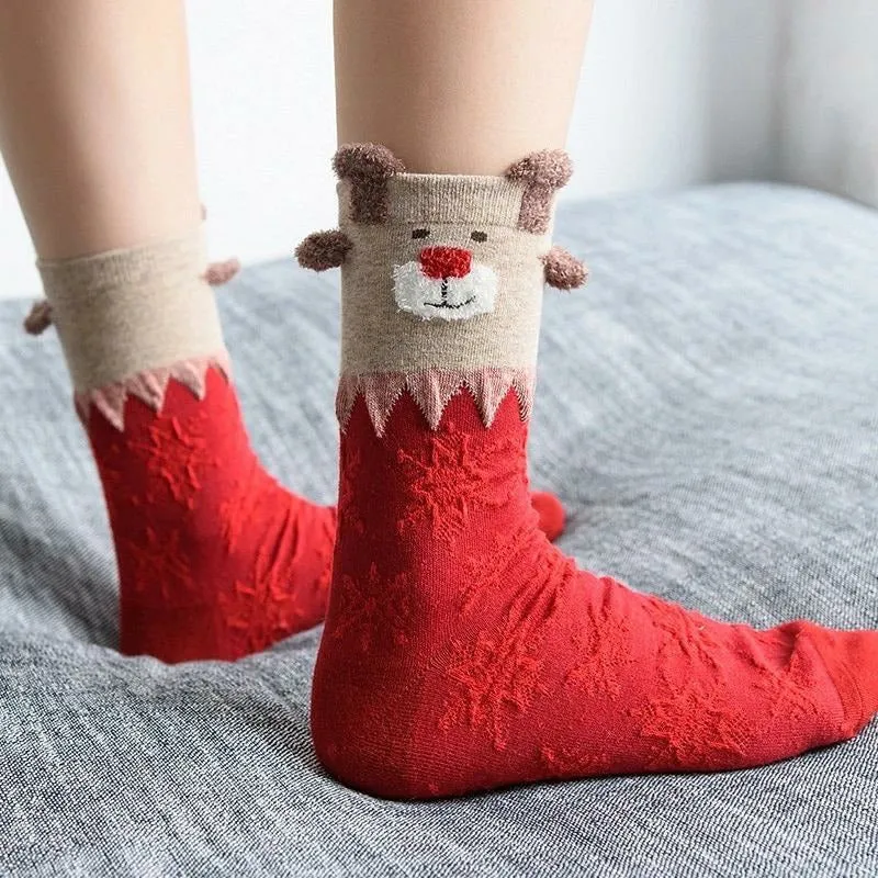 Santa Clause Deer Socks